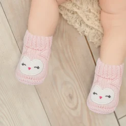 Blushing Newborn Crochet Socks Booties - Pink