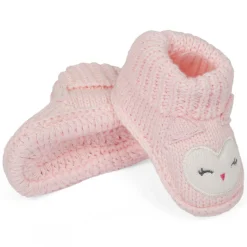 Blushing Newborn Crochet Socks Booties - Pink