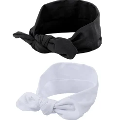 Bow Knot Headbands Set of 2 - White, Black