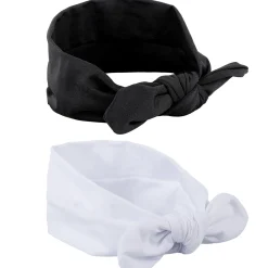 Bow Knot Headbands Set of 2 - White, Black