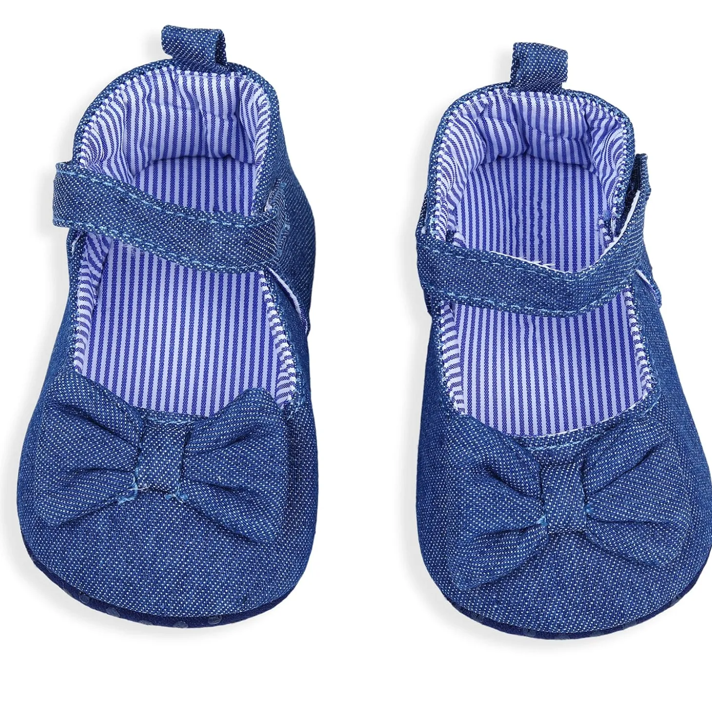 Bow Premium Girls Anti-Slip Ballerina Booties - Blue