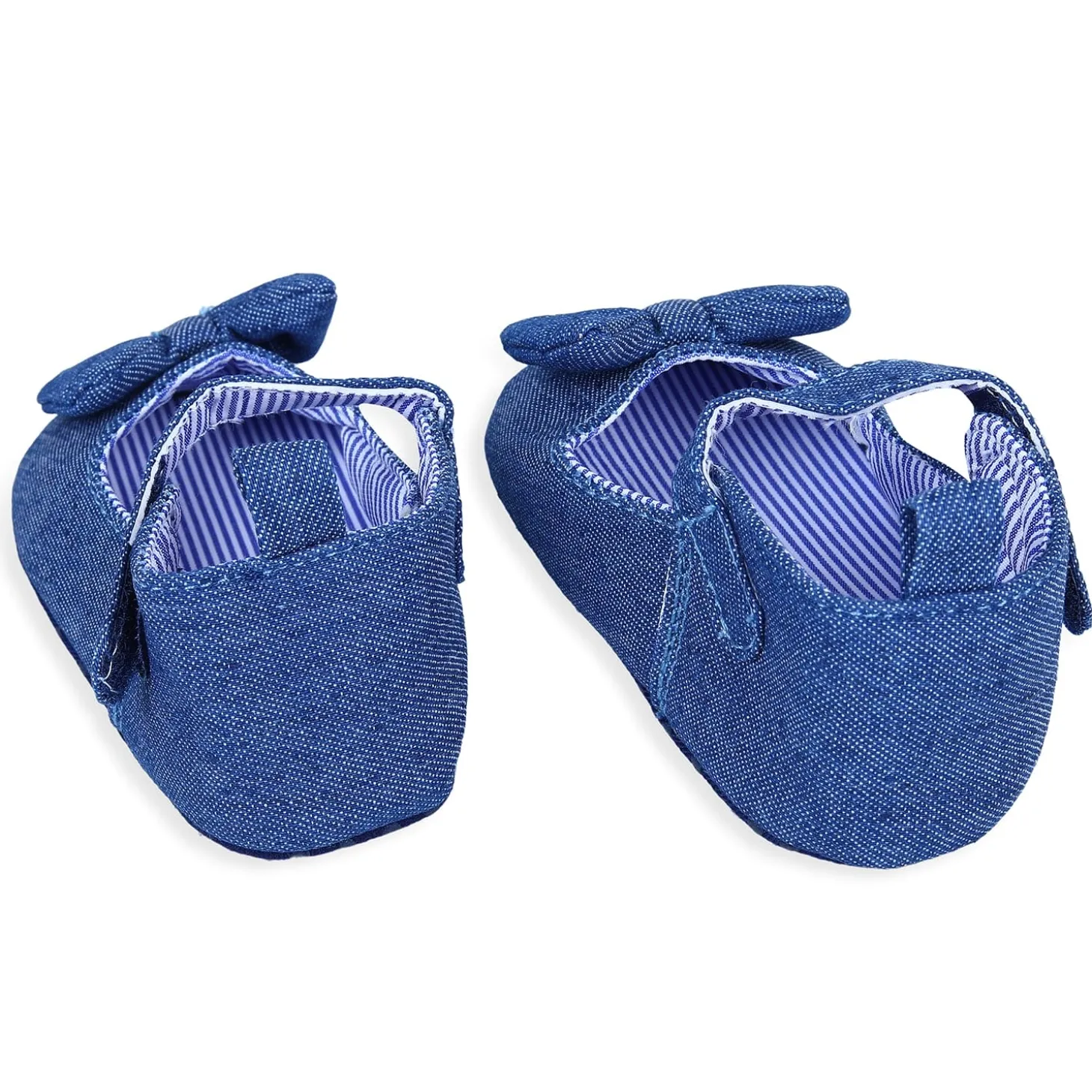 Bow Premium Girls Anti-Slip Ballerina Booties - Blue