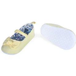 Bowknot Premium Girls Anti-Slip Ballerina Booties - Yellow