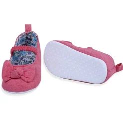 Bowknot Premium Girls Anti-Slip Ballerina Booties - Peach