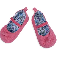 Bowknot Premium Girls Anti-Slip Ballerina Booties - Peach