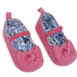 Bowknot Premium Girls Anti-Slip Ballerina Booties - Peach