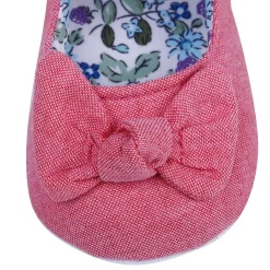 Bowknot Premium Girls Anti-Slip Ballerina Booties - Peach