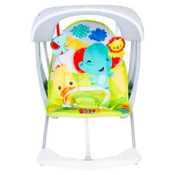 Bright Stars Foldable Musical Comfortable Swing Jungle Print Green