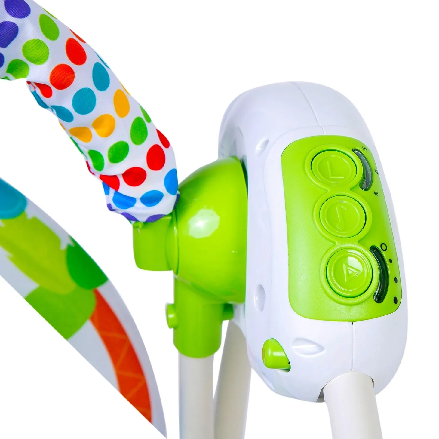 Bright Stars Foldable Musical Comfortable Swing With Animals Green