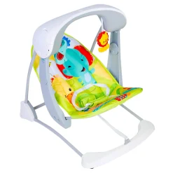Bright Stars Foldable Musical Comfortable Swing Jungle Print Green