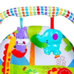 Bright Stars Foldable Musical Comfortable Swing With Animals Green