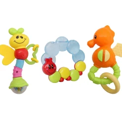 Butterfly Caterpillar Multicolour Set of 3 Rattle Teether