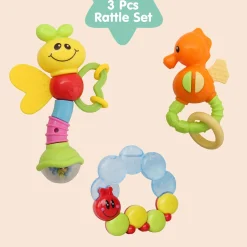 Butterfly Caterpillar Multicolour Set of 3 Rattle Teether
