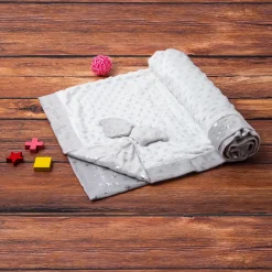 Butterfly Star Soft Reversible Bubble Blanket Grey