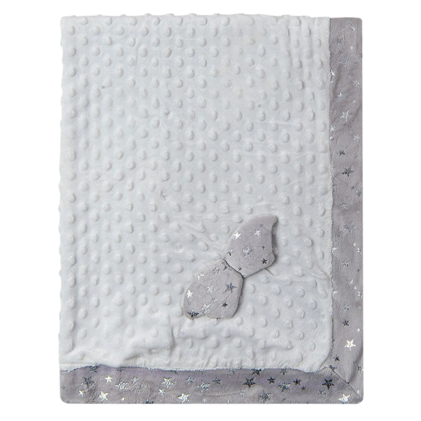 Butterfly Star Soft Reversible Bubble Blanket Grey