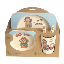 Car Blue Bamboo Fiber Dinner Set