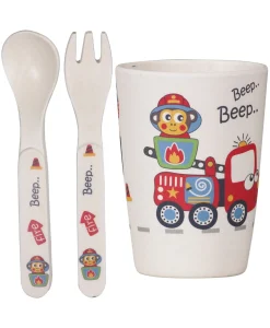 Car Blue Bamboo Fiber Dinner Set
