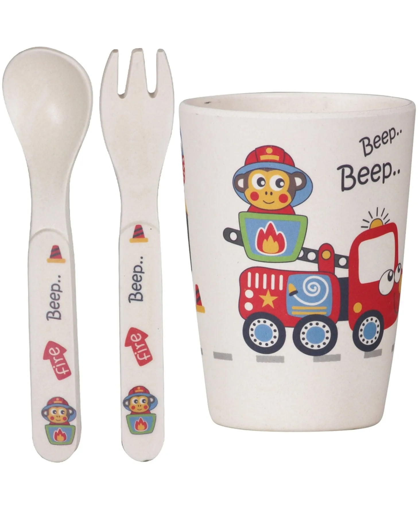 Car Blue Bamboo Fiber Dinner Set