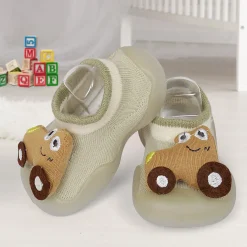 Car Rattle Anti-Skid Slip-On Rubber Sole Shoes - Green