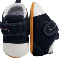 Casual Blue And White Velcro Booties