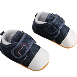 Casual Blue And White Velcro Booties