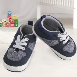 Casual Blue Lace Up Booties