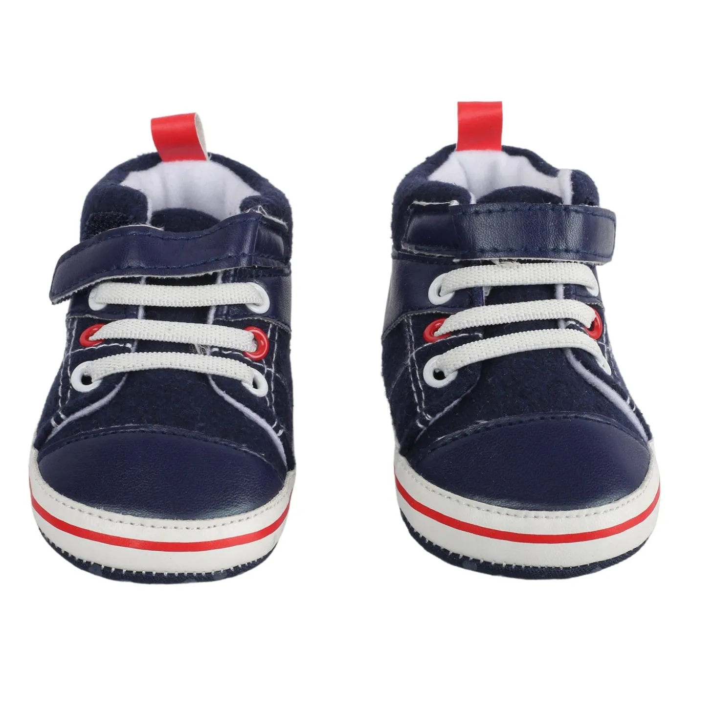 Casual Navy Blue Velcro Booties