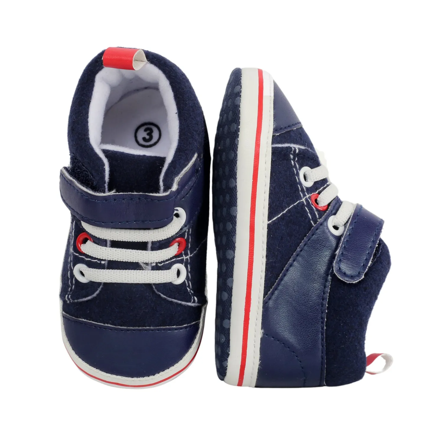 Casual Navy Blue Velcro Booties