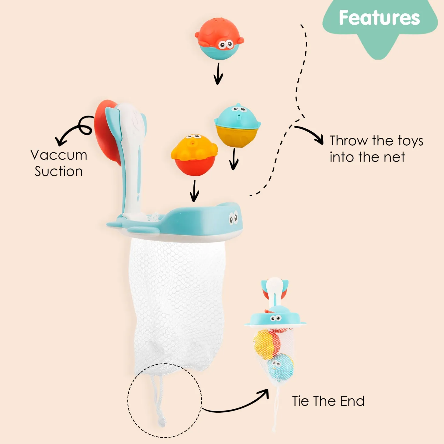 Catch The Fish Multicolour Set Of 3 Bath Toy