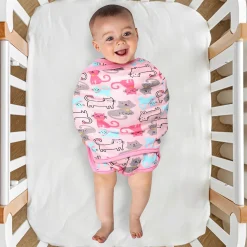 Cats And Dogs Pink Ready Swaddle