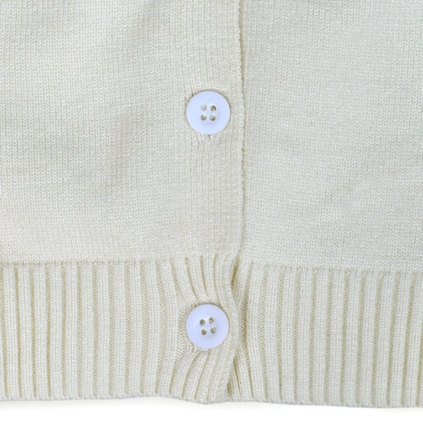 Charming Frilly Premium Full Sleeves Knitted Cardigan - Off White