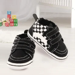 Chequered Black Casual Booties