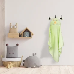 Chick Green Applique Hooded Towel & Wash Cloth Set