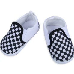 Classic Checkerboard Signature Comfortable Slip-On Booties - Black And White
