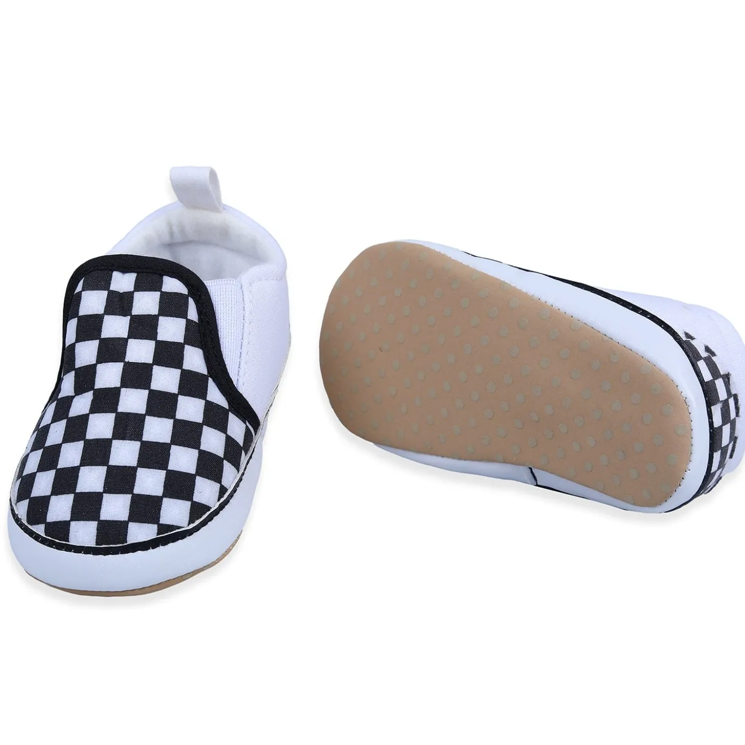 Classic Checkerboard Signature Comfortable Slip-On Booties - Black And White