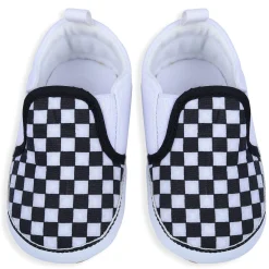 Classic Checkerboard Signature Comfortable Slip-On Booties - Black And White