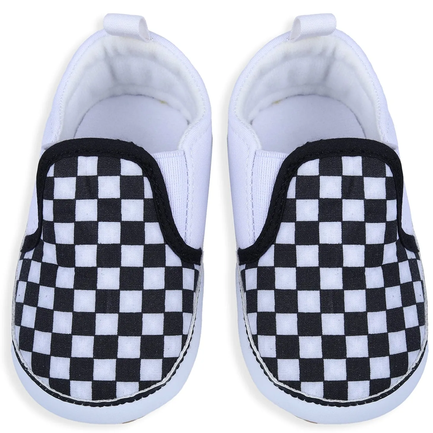 Classic Checkerboard Signature Comfortable Slip-On Booties - Black And White