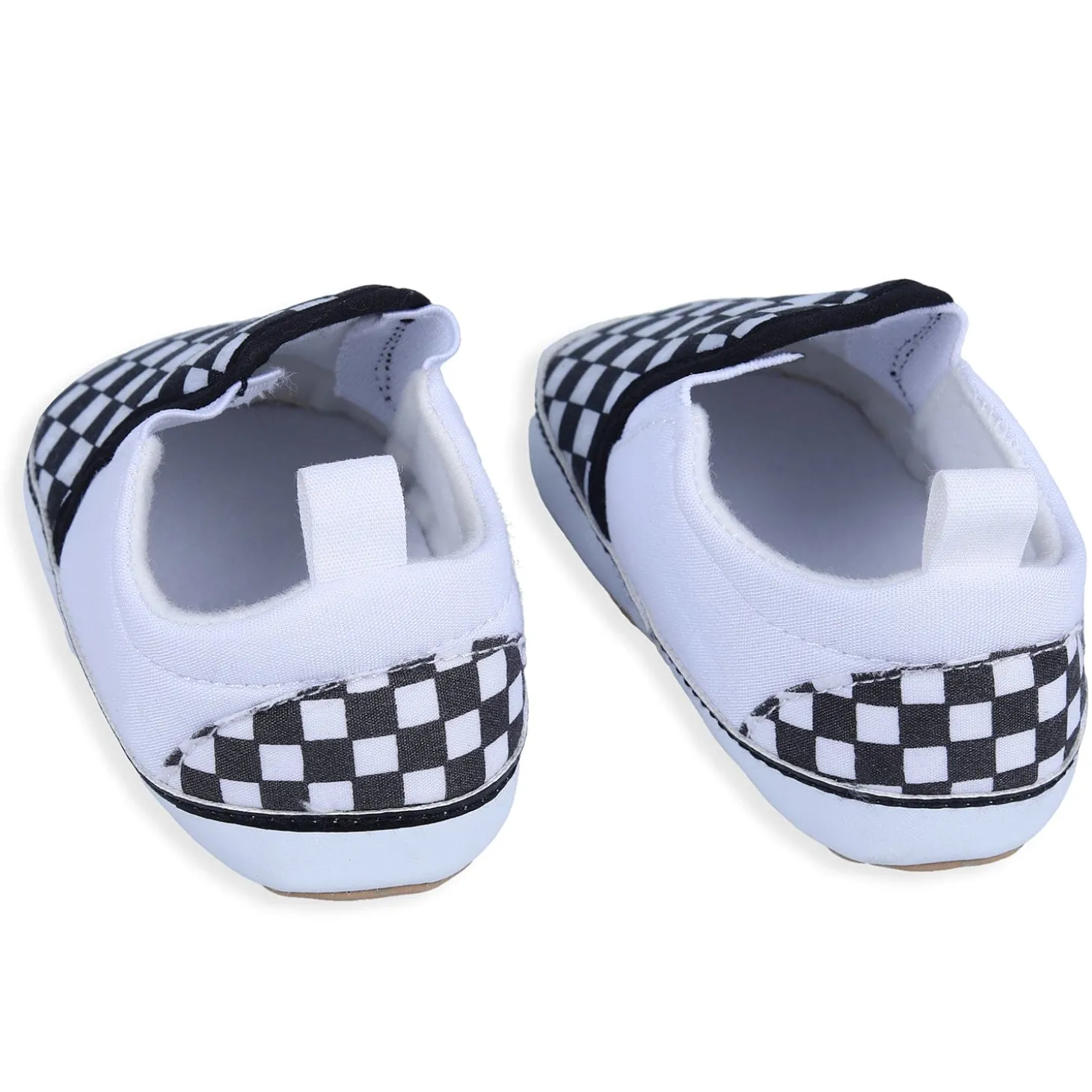 Classic Checkerboard Signature Comfortable Slip-On Booties - Black And White