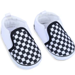 Classic Checkerboard Signature Comfortable Slip-On Booties - Black And White