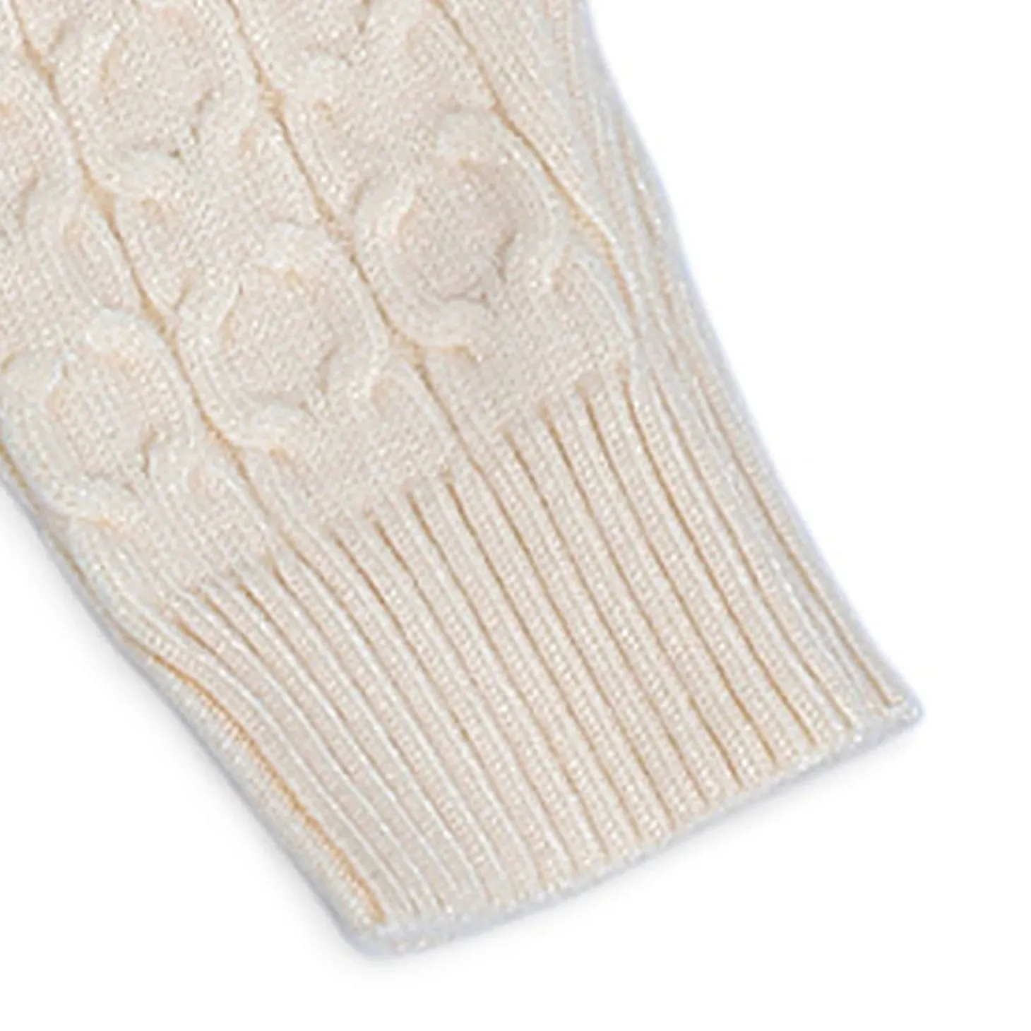 Classic Solid Round Neck Premium Full Sleeves Cable Knit Sweater - Off White