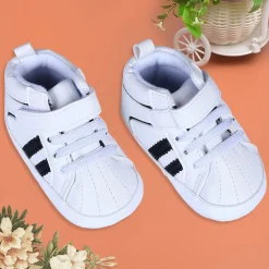 Classic Stripes Comfortable And Breathable Anti-Slip Sneaker Shoes - White