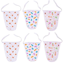 Colorful Printed White 6 Pk Langot