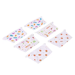 Colorful Printed White 6 Pk Langot