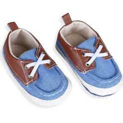 Colour Blocked Stylish Boat Slip-On Booties - Blue