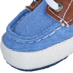 Colour Blocked Stylish Boat Slip-On Booties - Blue