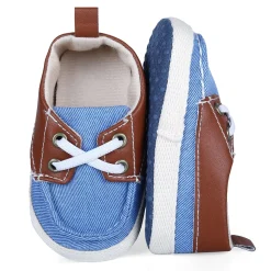 Colour Blocked Stylish Boat Slip-On Booties - Blue