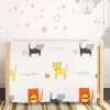 Colourful Cats White Medium Muslin Blanket