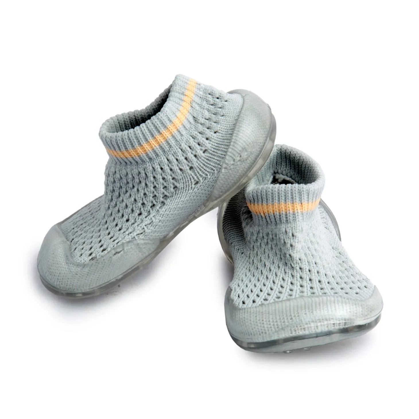 Comfy Knitted Grey Slip-On Shoes