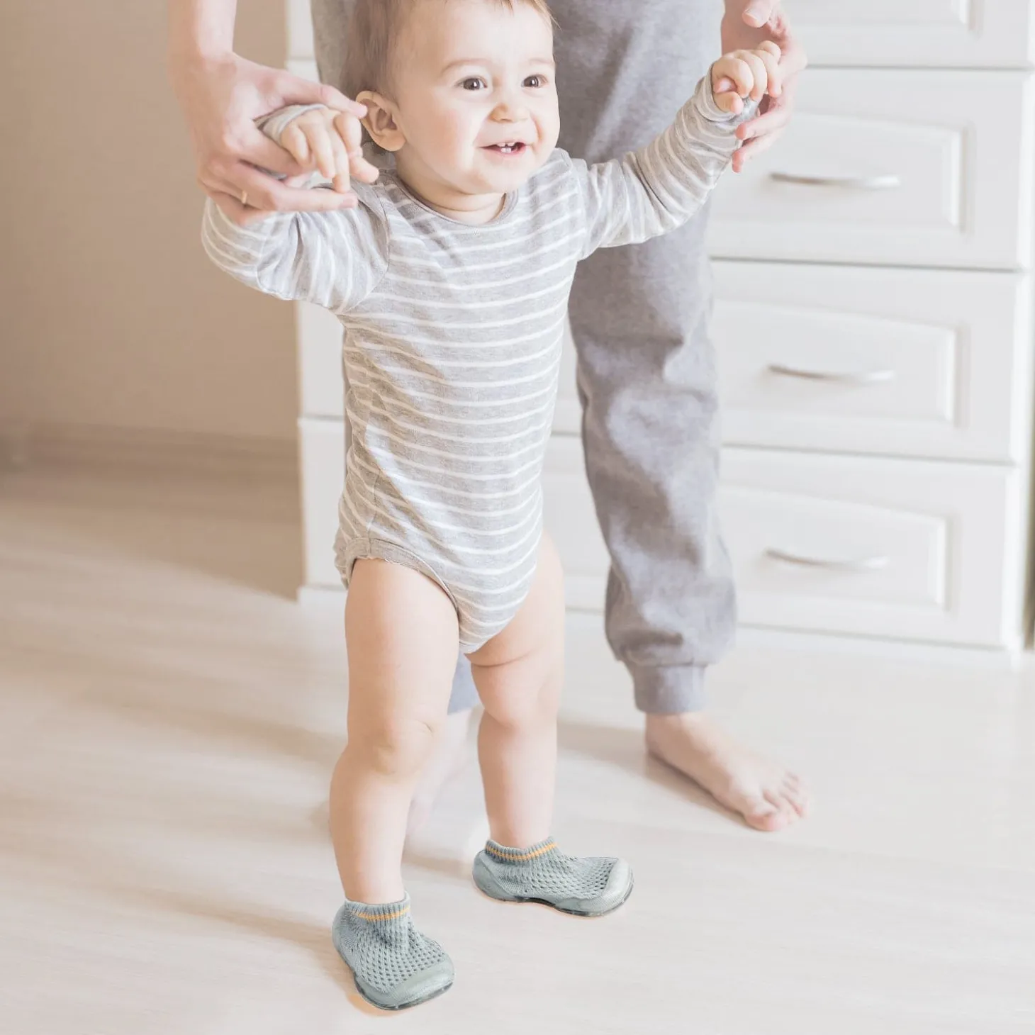 Comfy Knitted Grey Slip-On Shoes