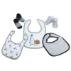 Cookies And Milk Grey And White Set Of 3 Bibs And 2 Socks
